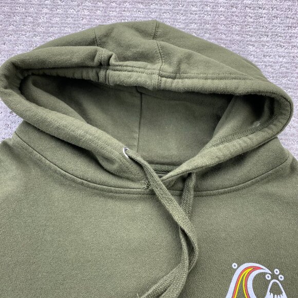Quiksilver Hoodie Sweater Men Large L Olive Green Pull Over Hooded Activewear - Picture 4 of 9
